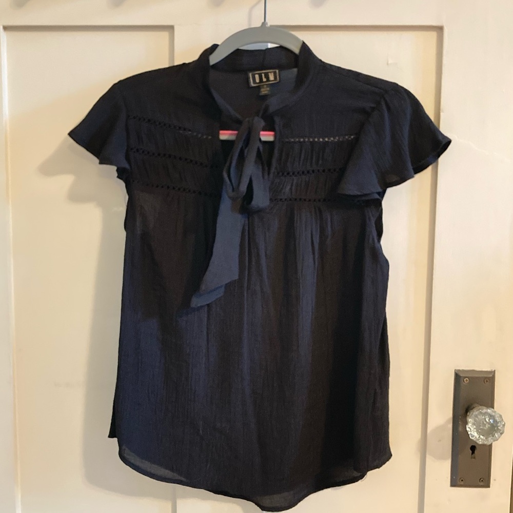 Black Linen Blouse